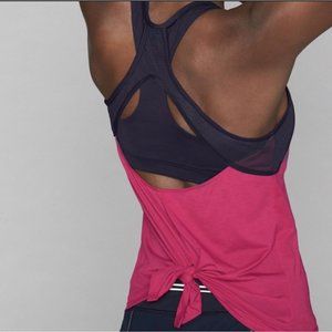 Athleta Essence CYA Support Top‎ Built in Bra Size Pink Navy XS